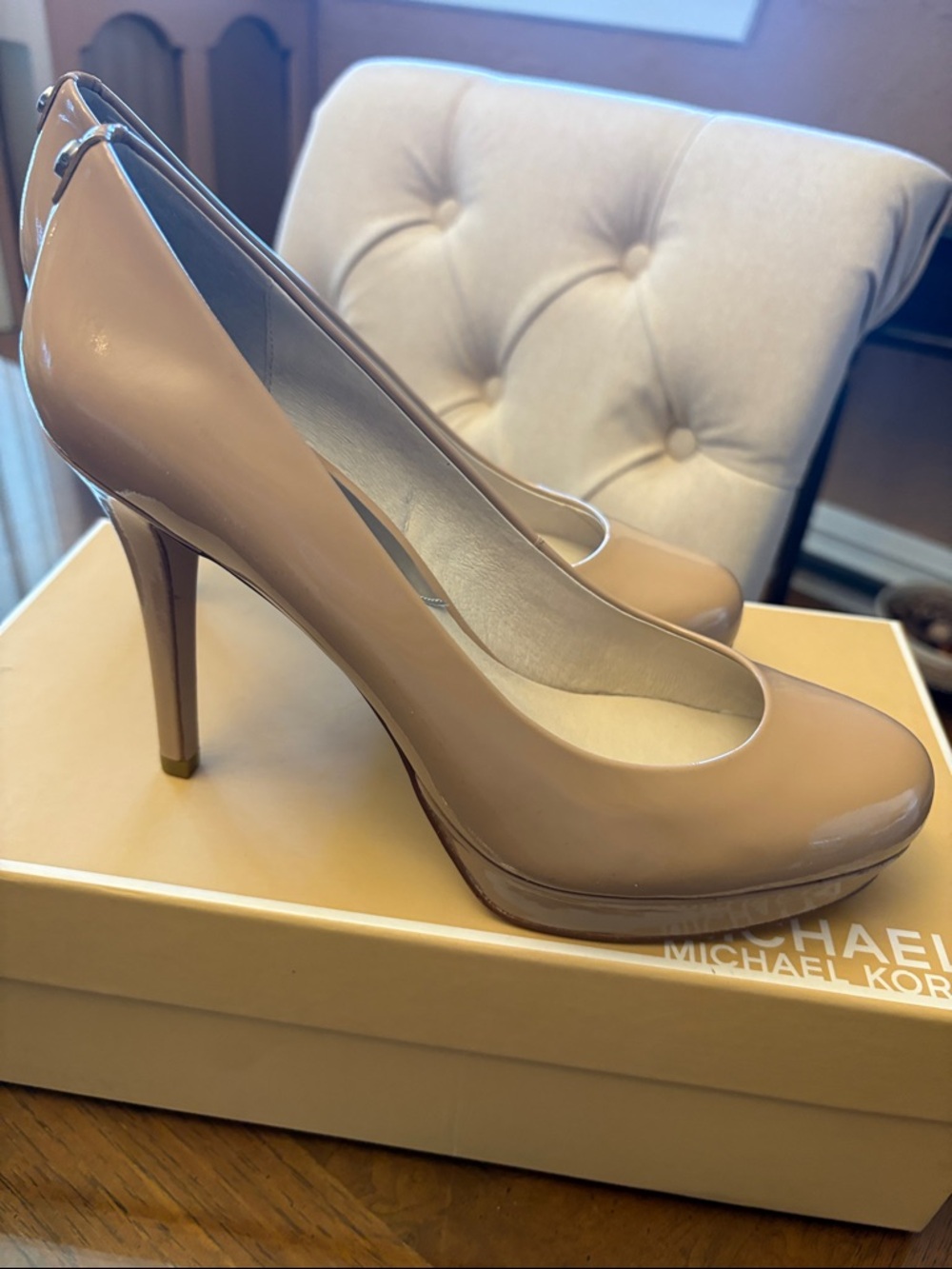 Michael Kors Blush Patent Leather Platform Pumps